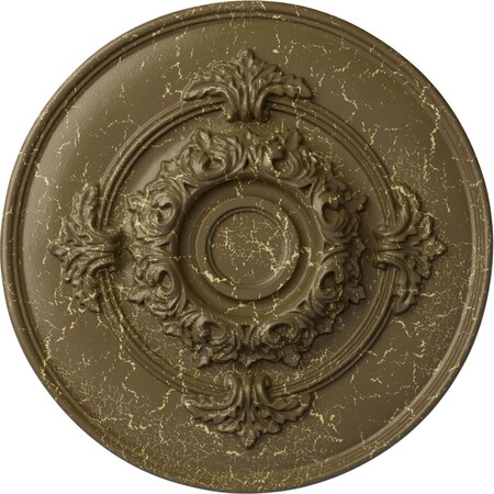 Ekena Millwork Monique Ceiling Medallion (Fits Canopies up to 3 3/4"), 13 3/4"OD x 1"P, Mississippi Mud Crackle CM13MOMMC